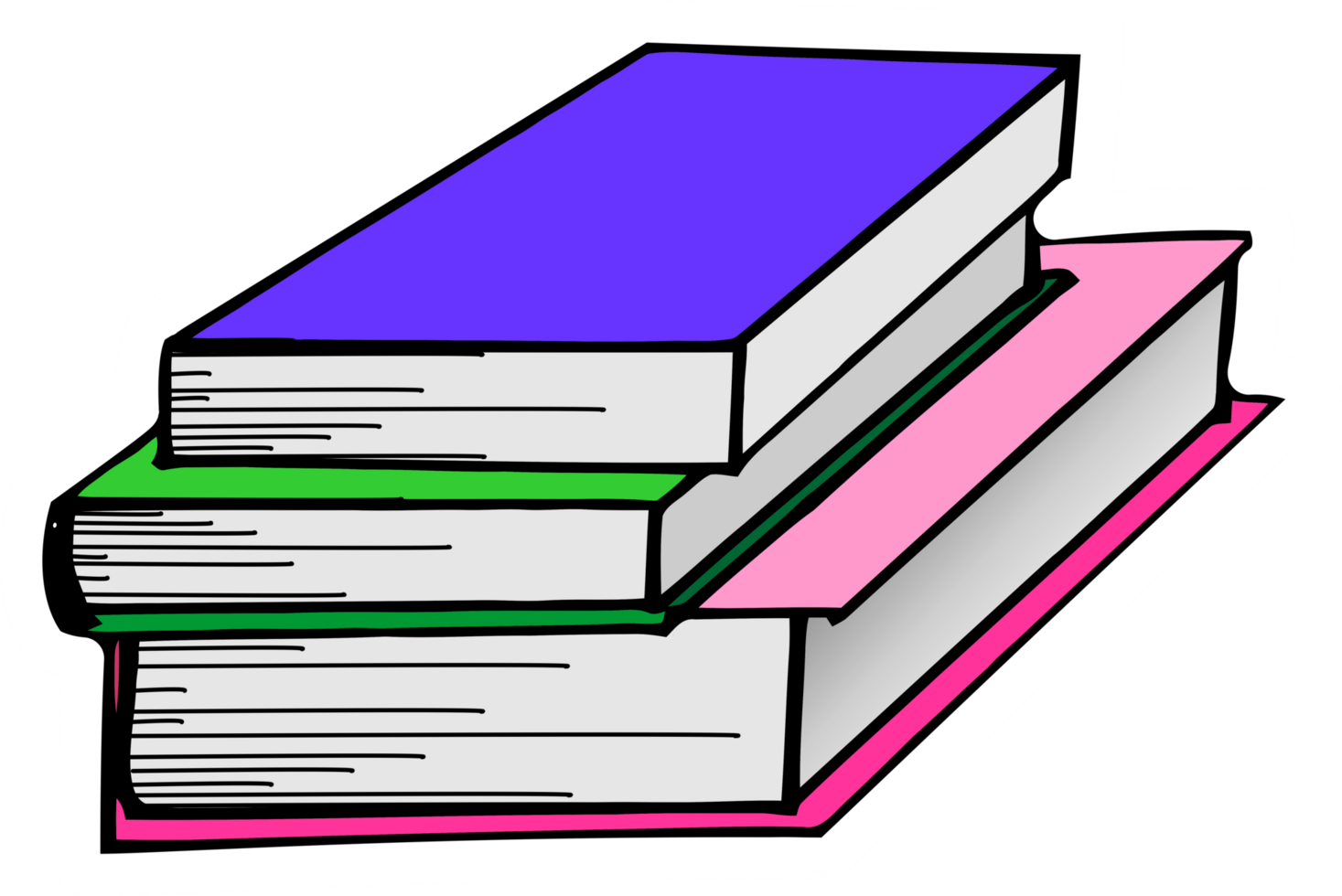 book with cute design. book with cartoon character. stack book for decoration element png
