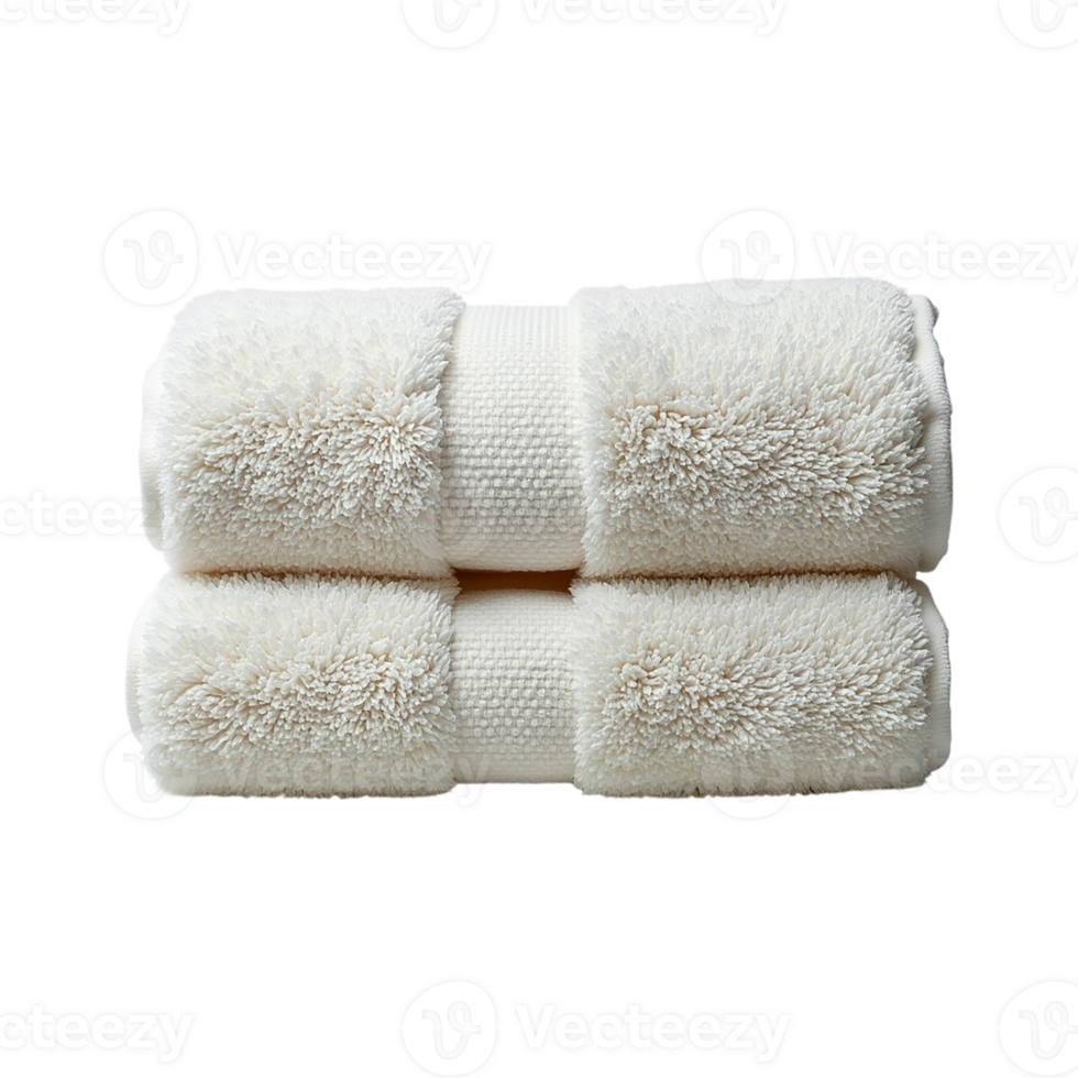 Luxurious white Colored Towels on a transparent background. png