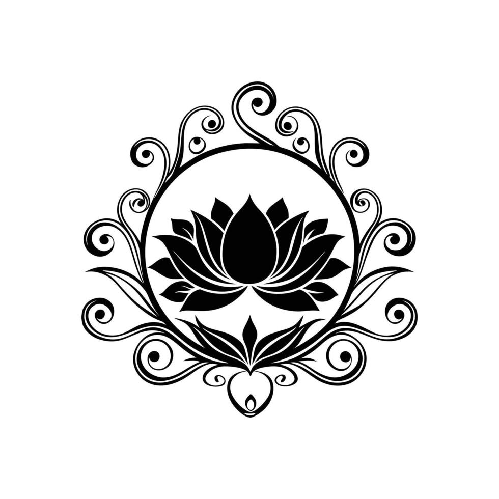 Botanical Border Black vector