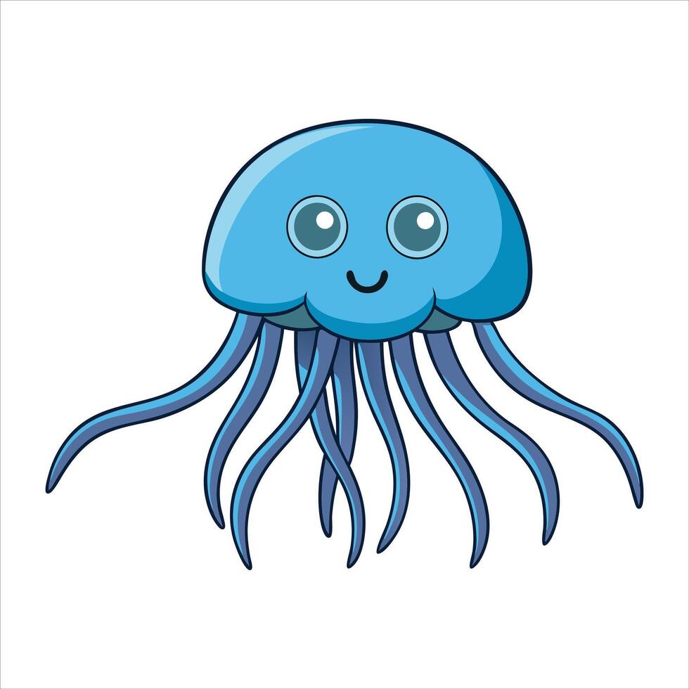Colorful Jellyfish Art. vector