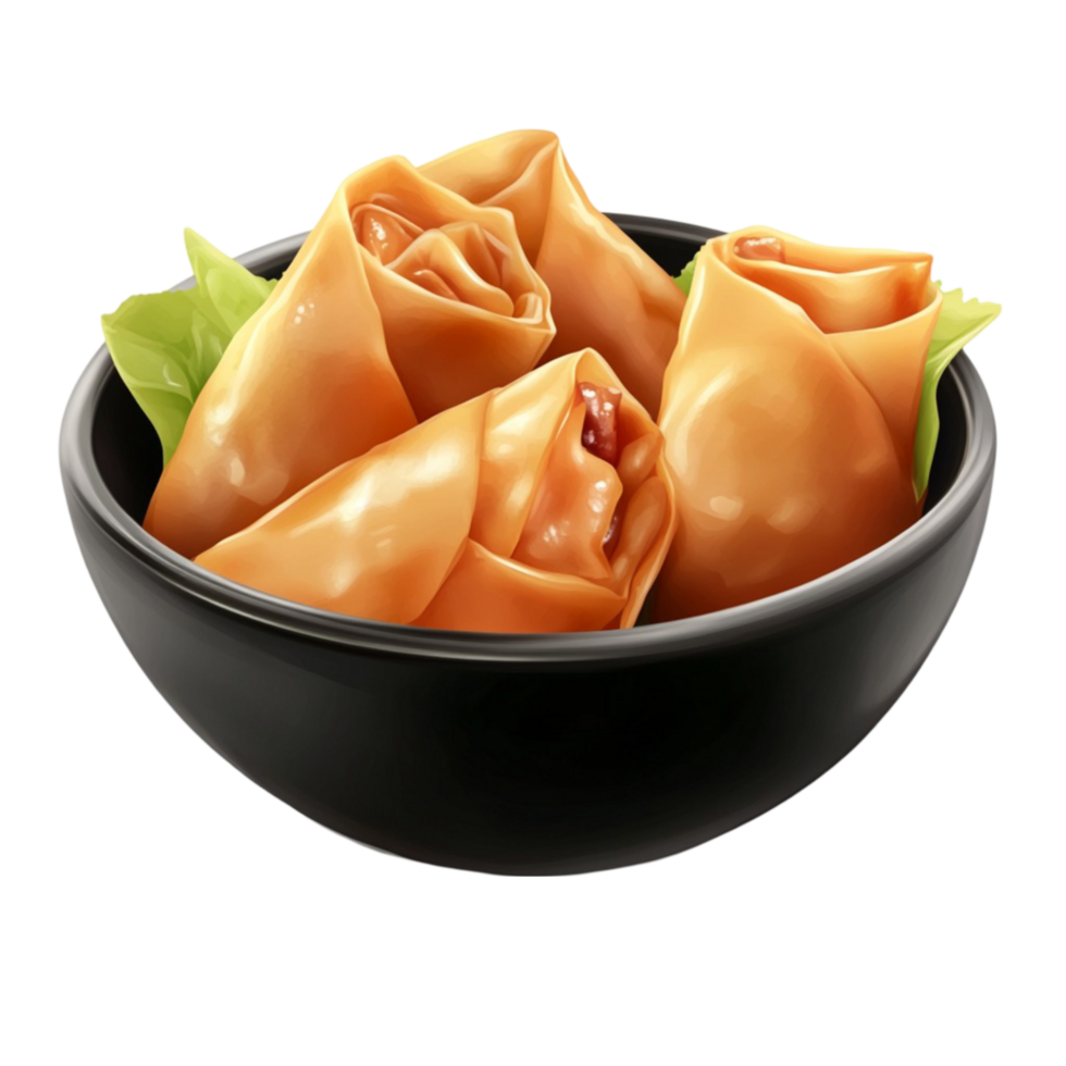 chinese food in a bowl on a transparent background. png