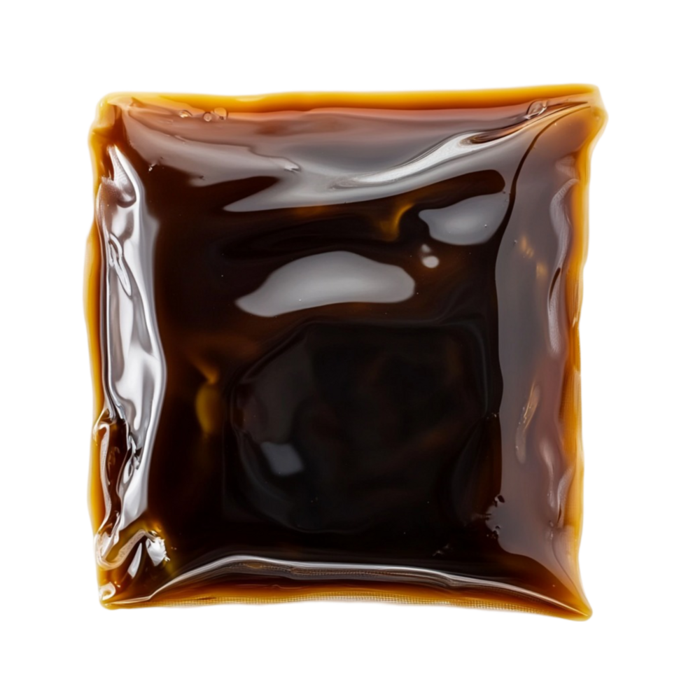 a square of brown liquid on a transparent background png
