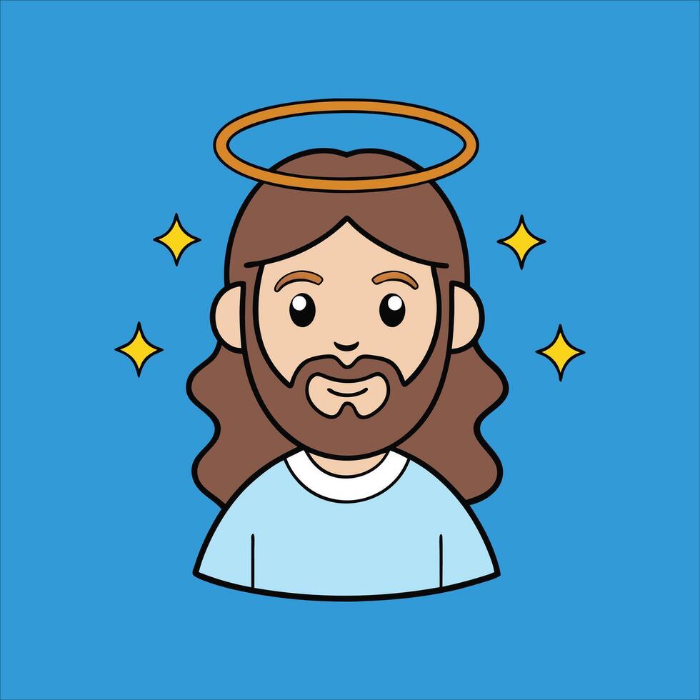 Jesus with a halo of stars vector