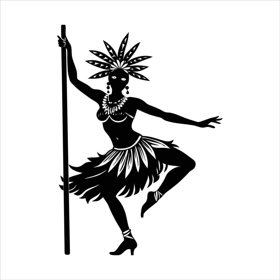Pole Dancer Traditional Dance Elements vector