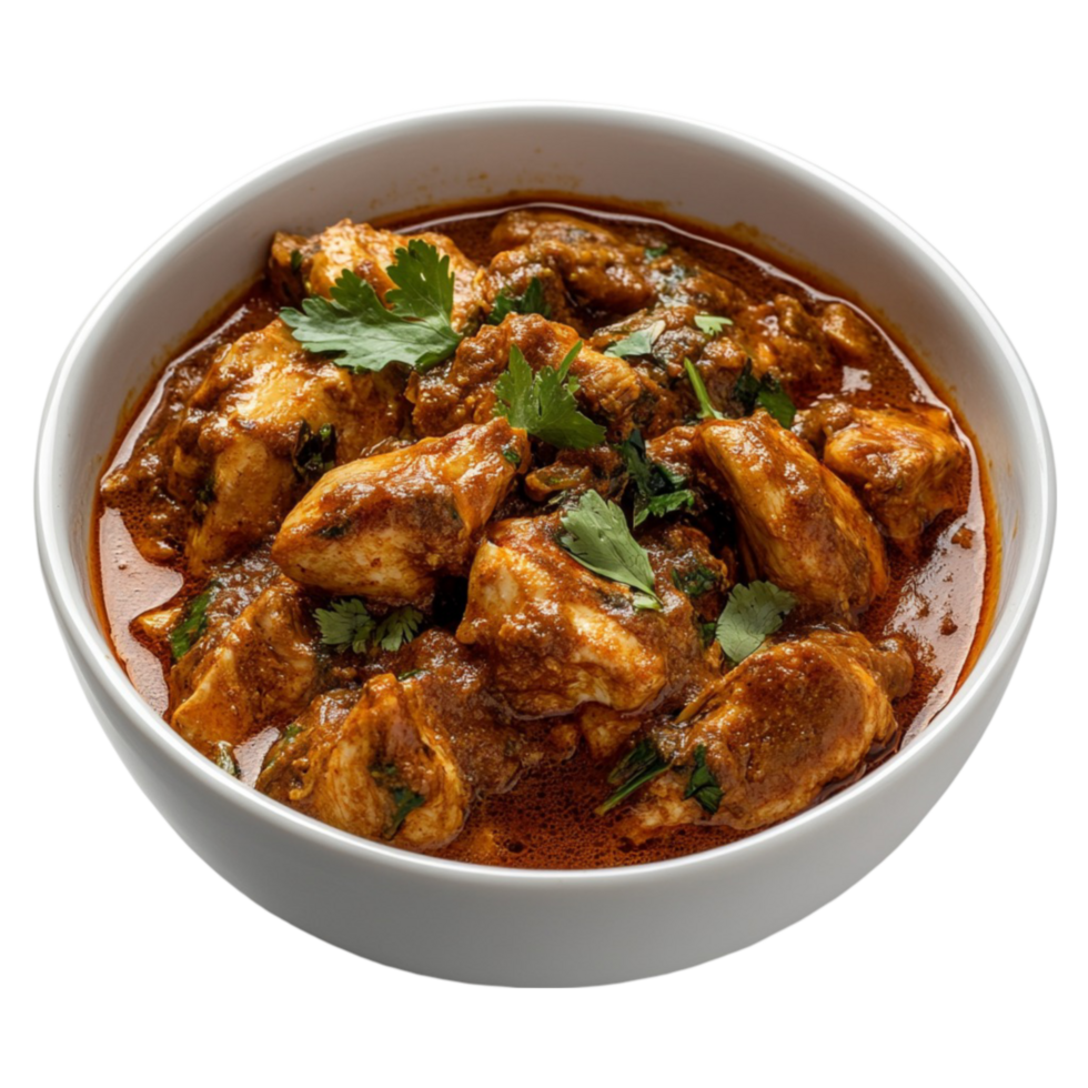 chicken curry in a bowl on a transparent background png