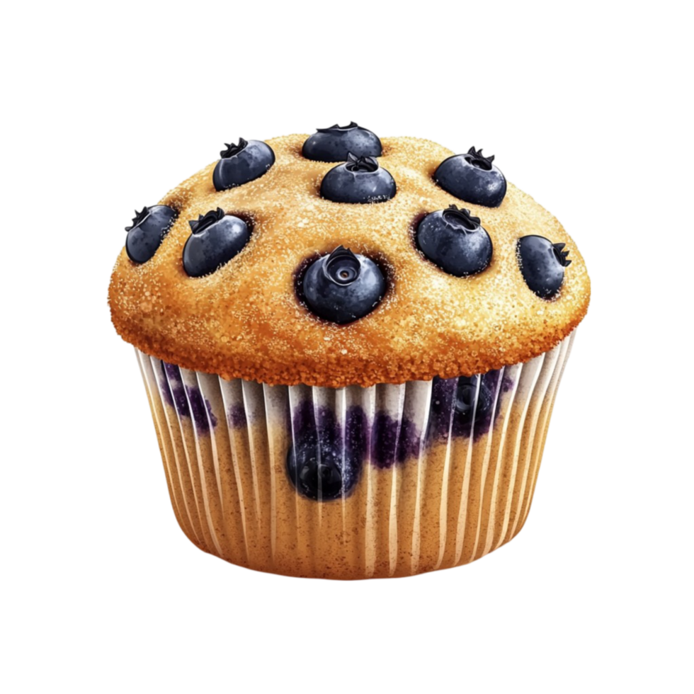 Blueberry muffin isolated on a transparent background png