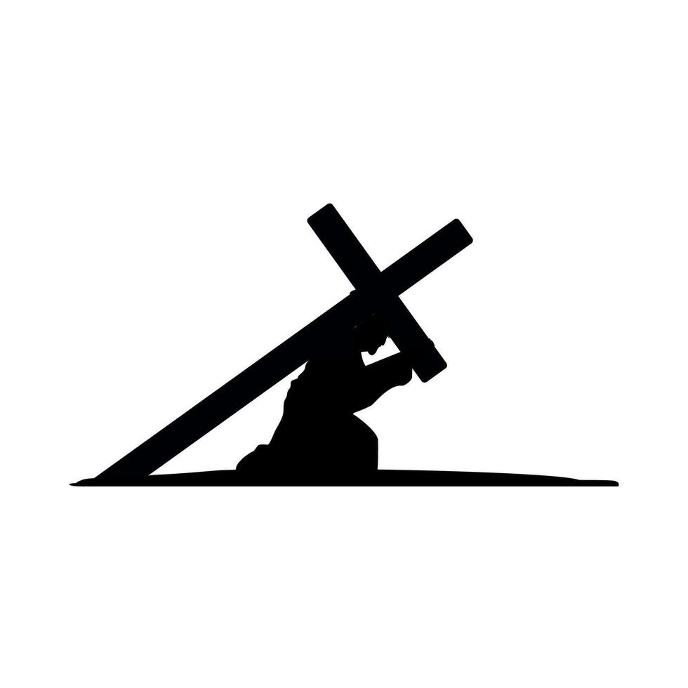 Christ and the cross. vector