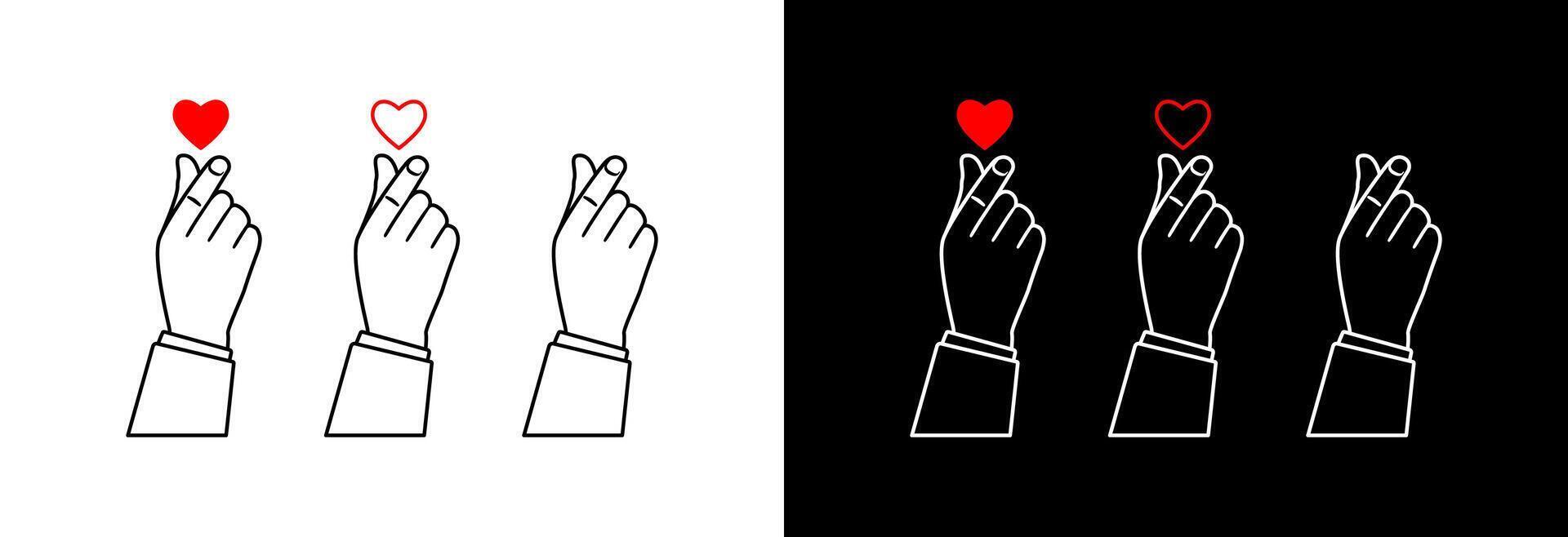 Hand gesture making a heart. vector