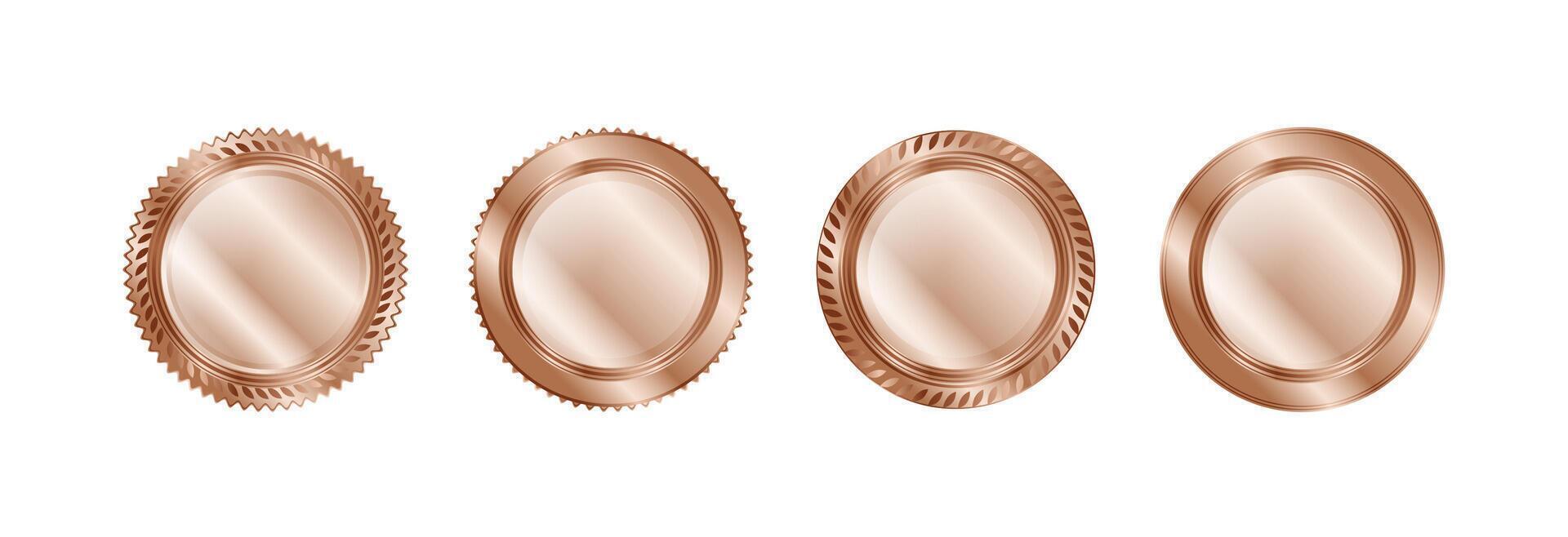 Copper medal of award. vector