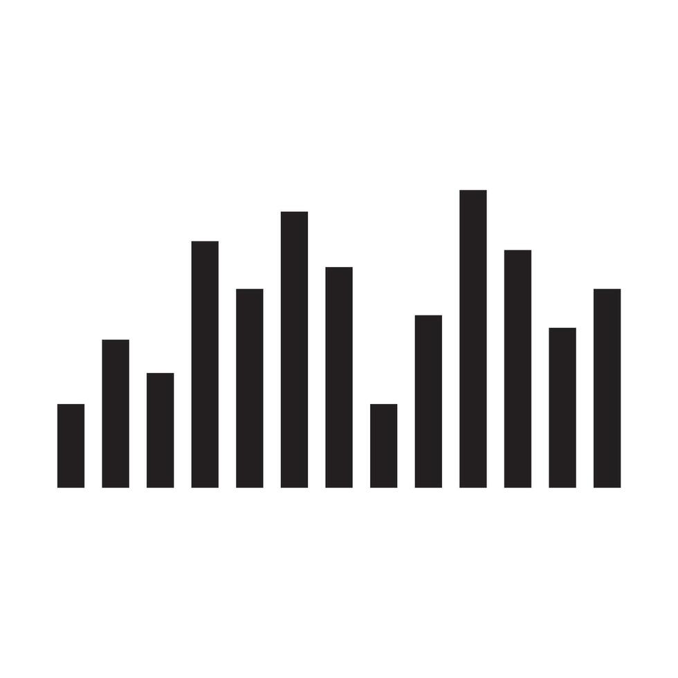 An image of a black and white bar graph vector