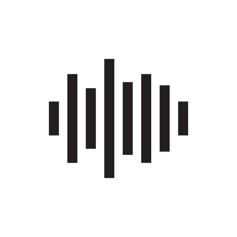 A black and white logo of a sound wave vector