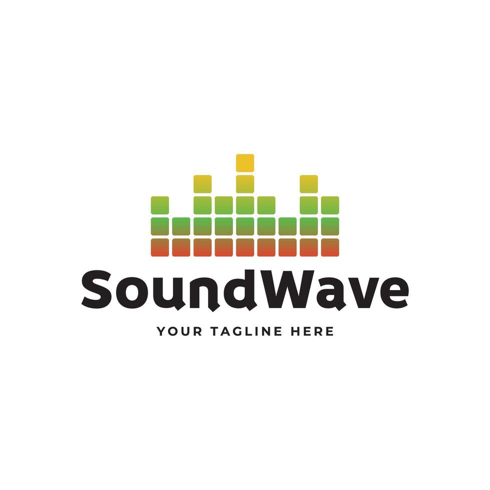 Sound wave logo design template vector