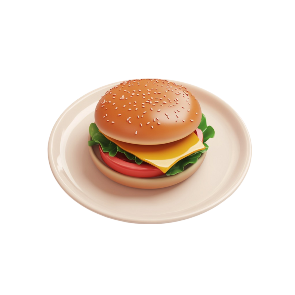 A a hamburger isolated on transparent background png