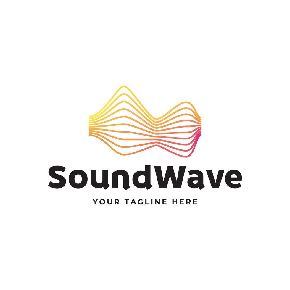 Sound wave logo template vector