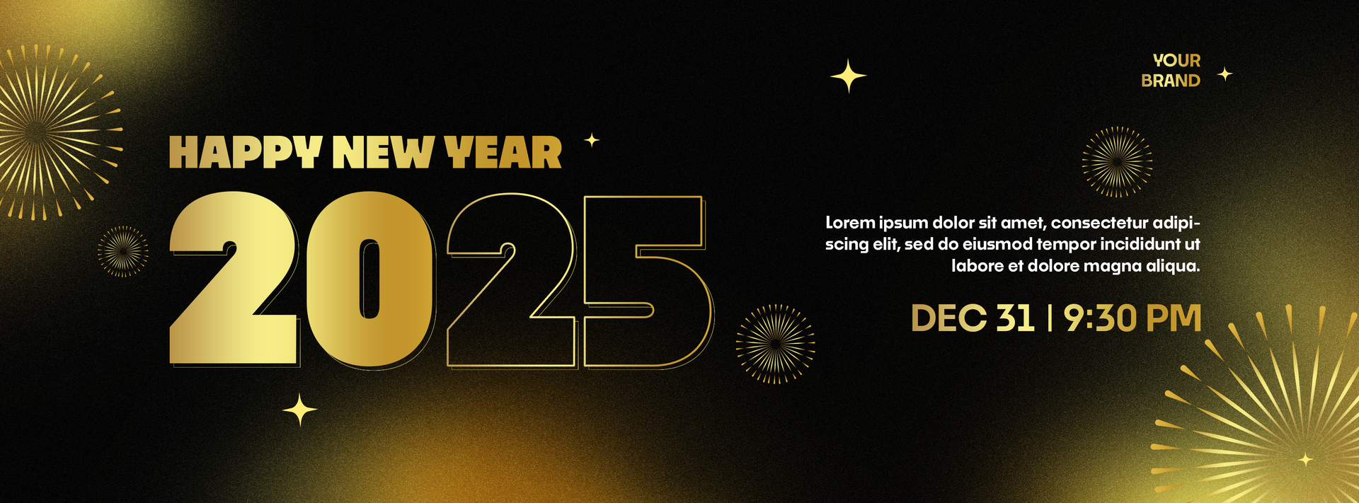 Gradient Happy New Year 2025 Social Media Cover Template Design psd