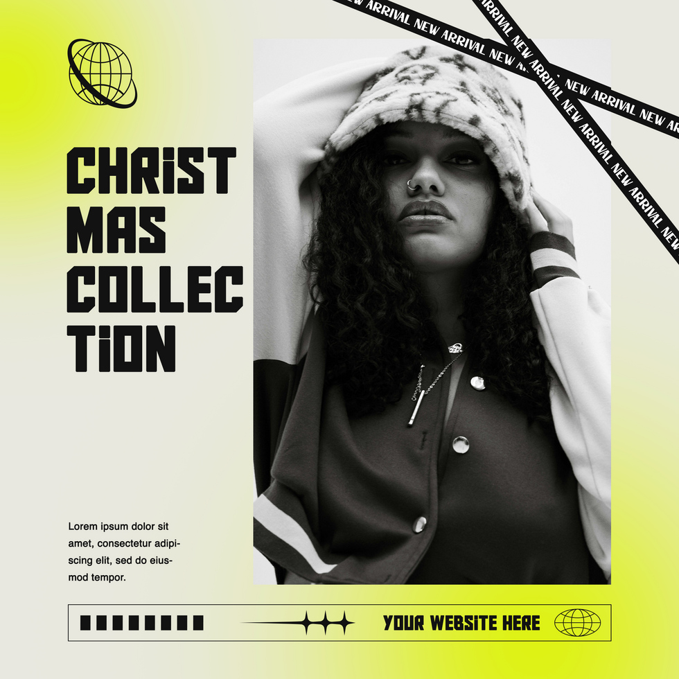 Christmas social media template design streetwear psd