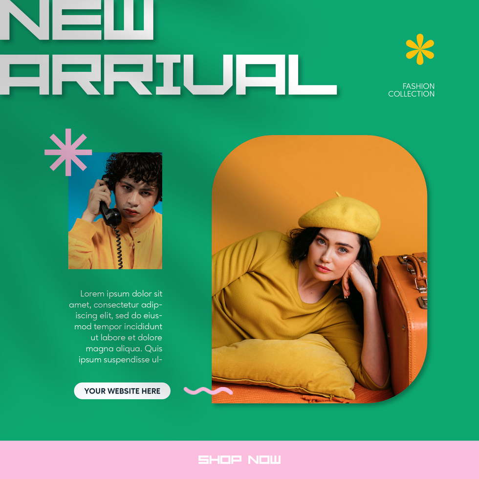 fashion social media template design colorful psd