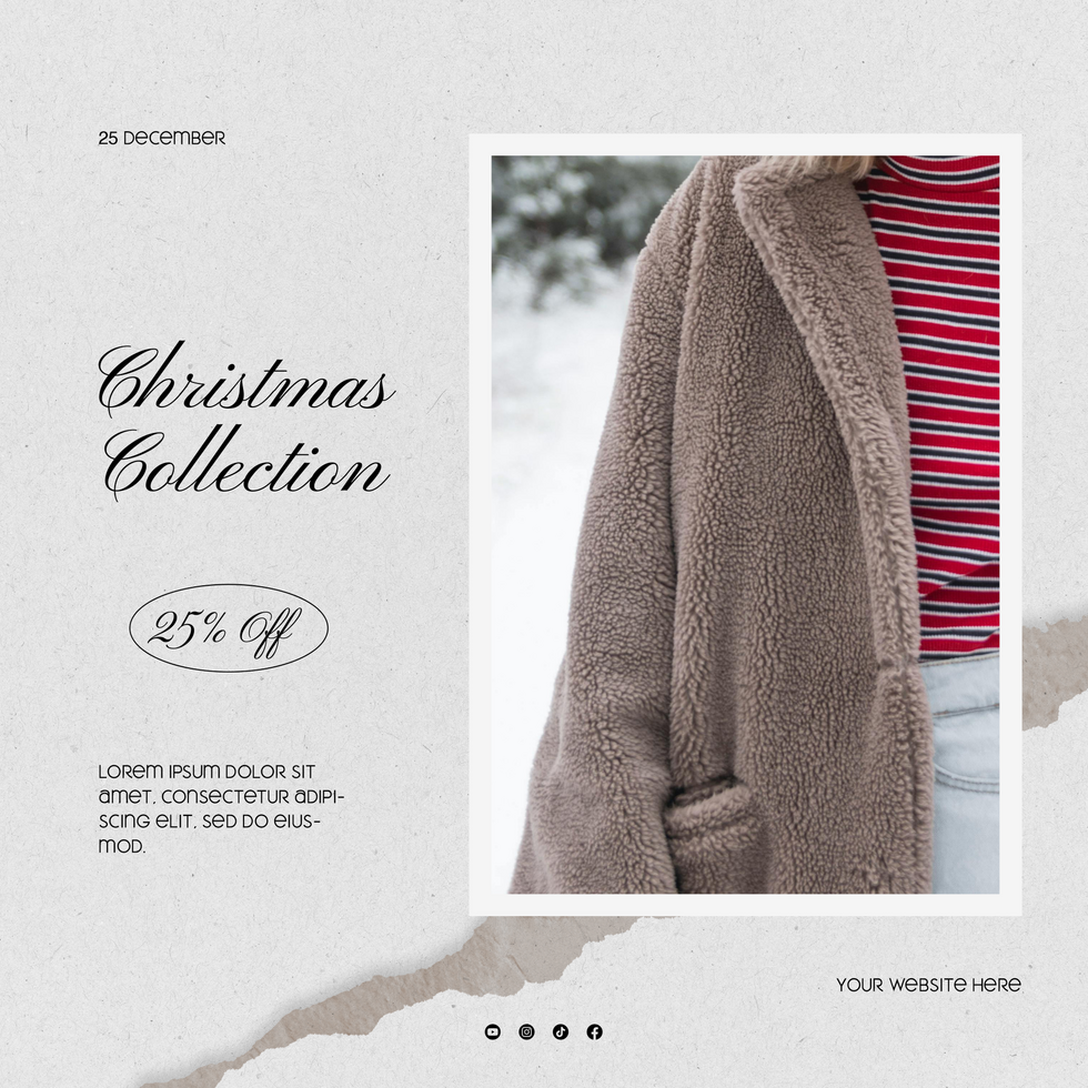 Merry Christmas Social Media template design psd