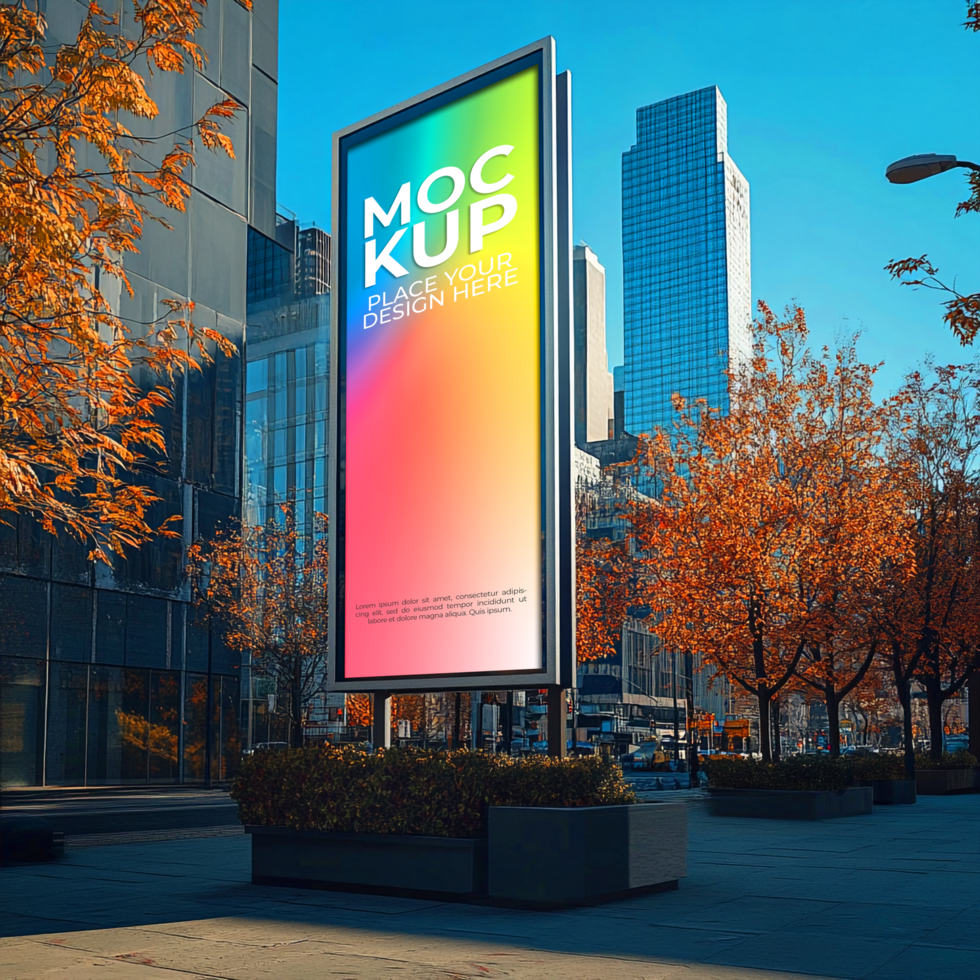 Beautiful Mockup of a billboard in the city psd