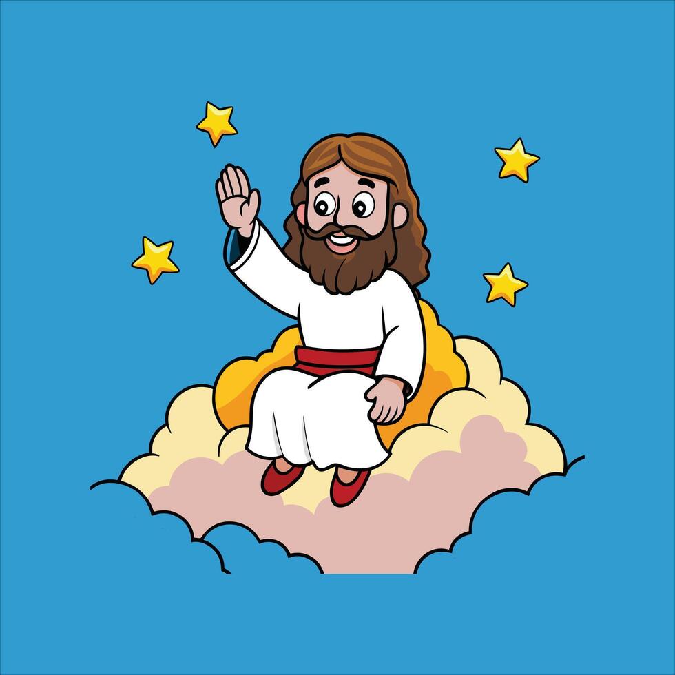 Starry nights with Jesus vector