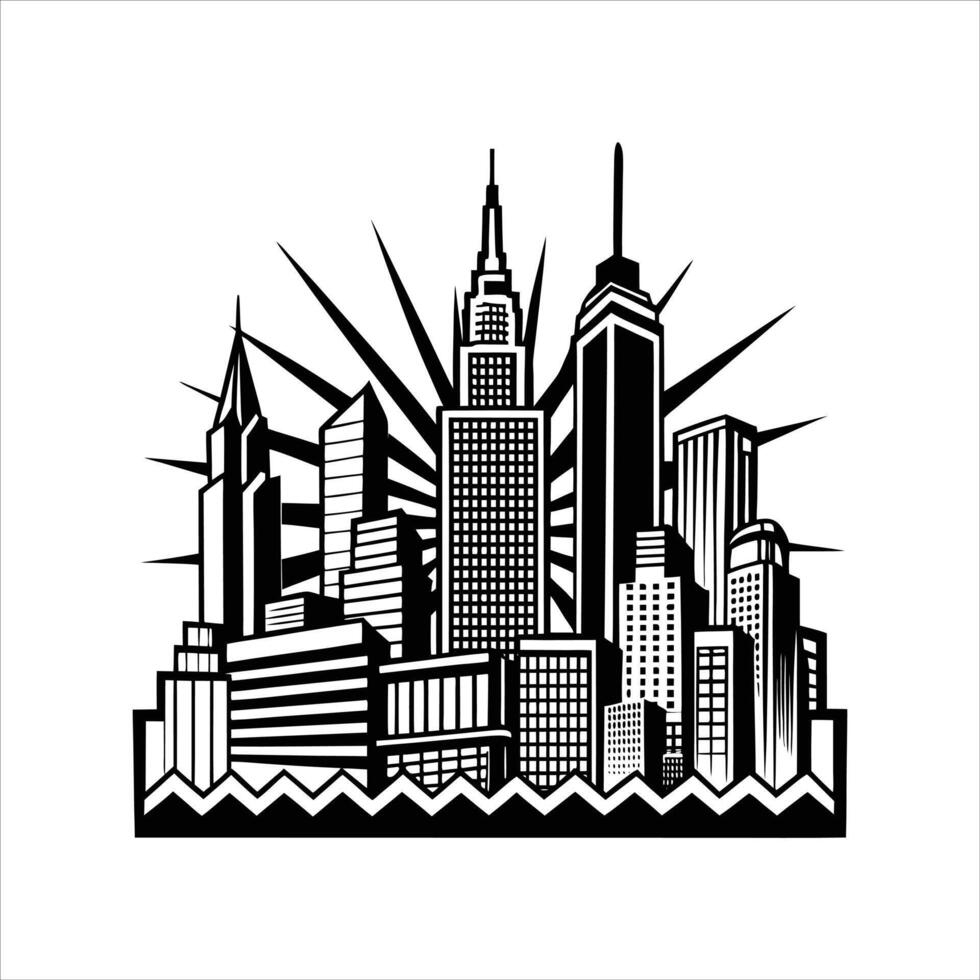 New York Sky Pop art vibes vector