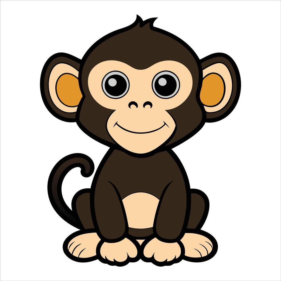 Happy monkey isolated vector