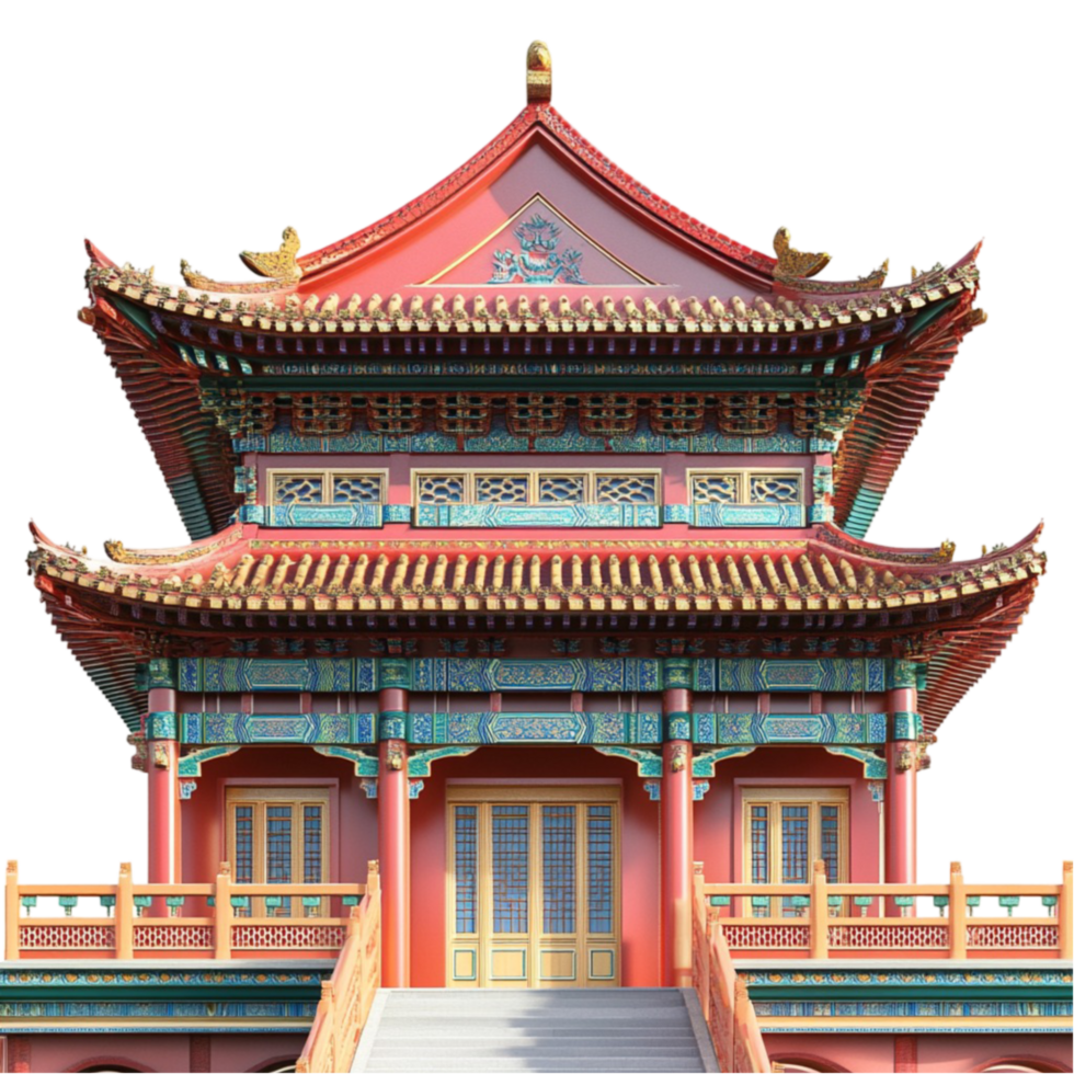 Chinese temple isolated on transparent background png