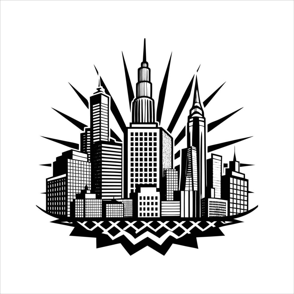 New York Sky Pop art vibes vector