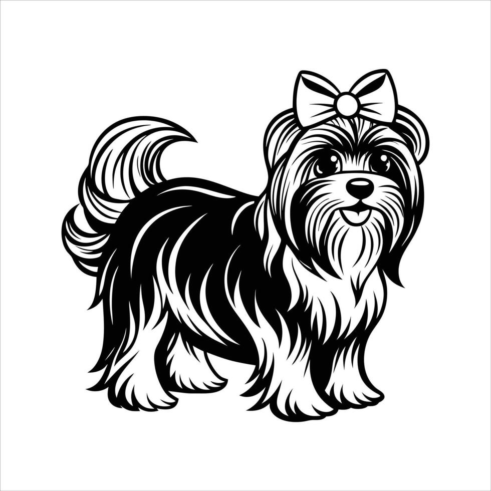 Adorable Maltese Puppy on Alert vector
