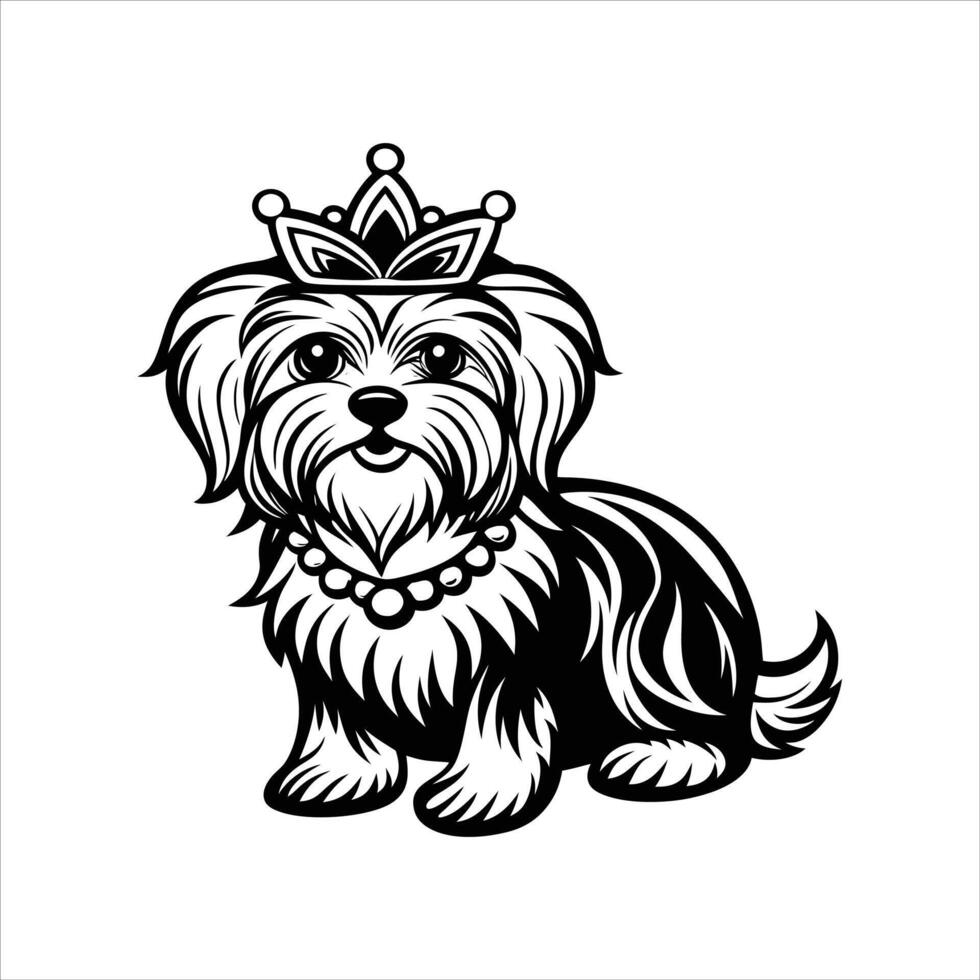 Maltese Dog christmas vector