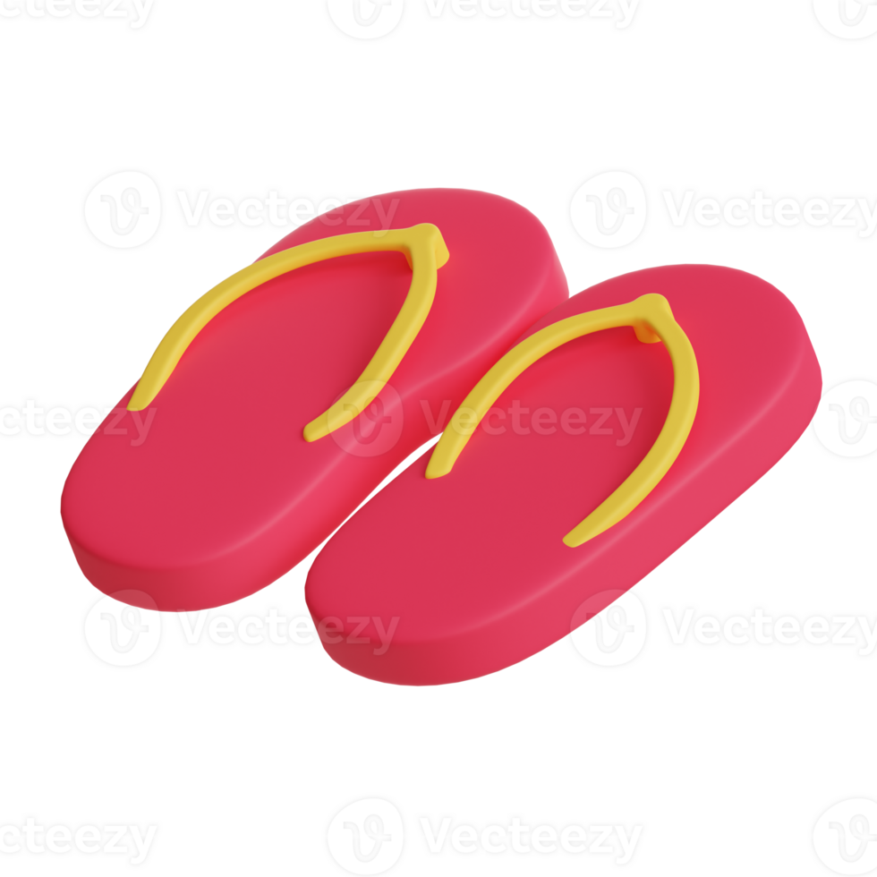 3d summer flip flops icon png