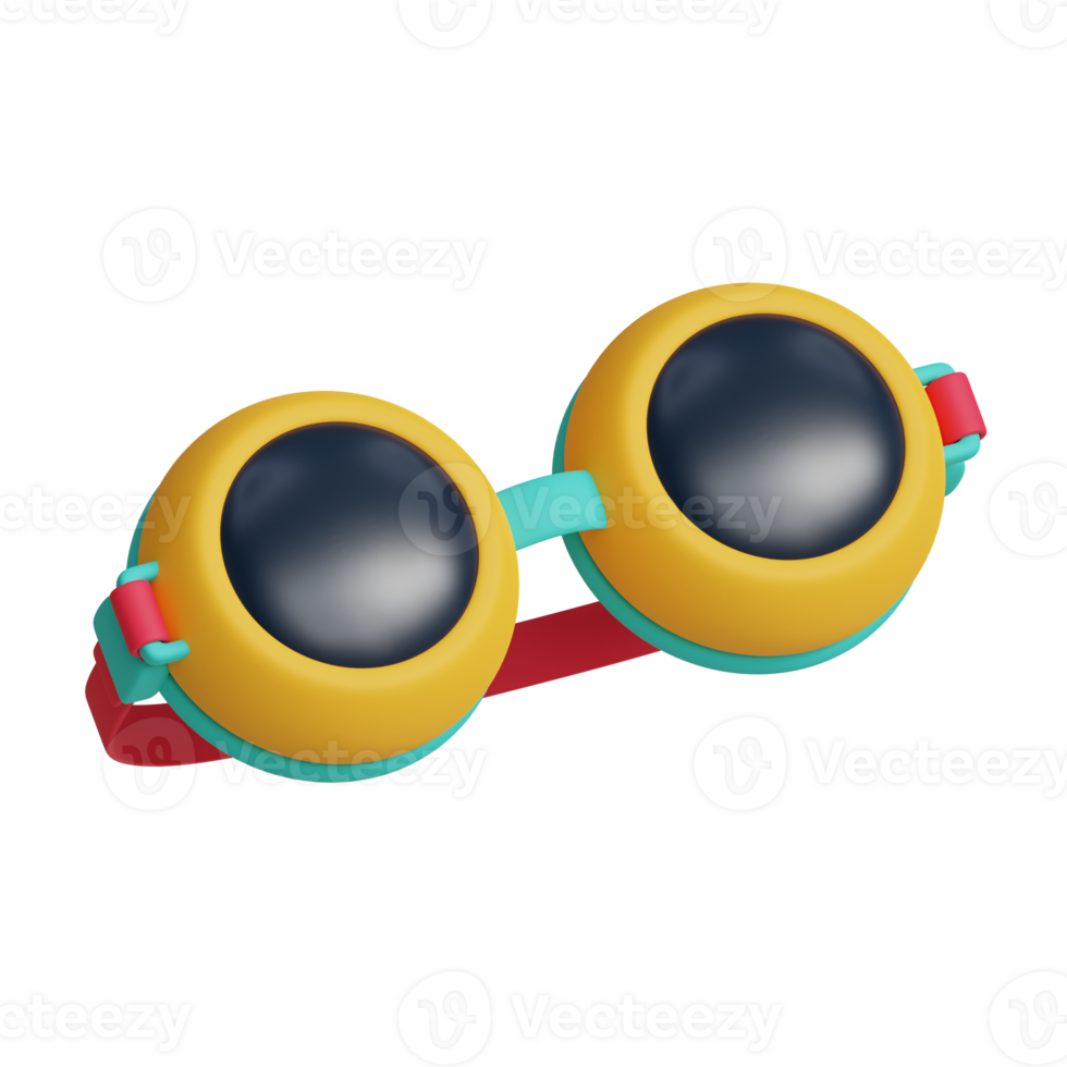 Swimming goggles 3d summer icon png