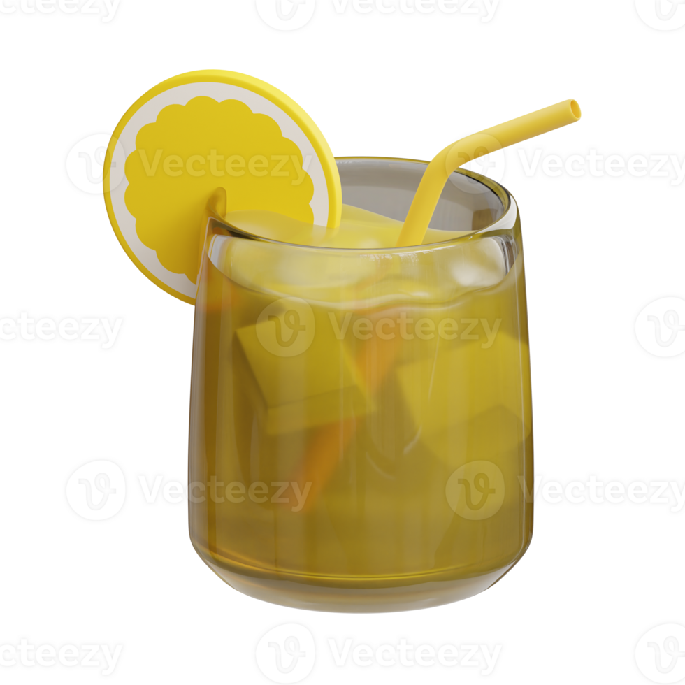 3d Summer lemonade drink icon png
