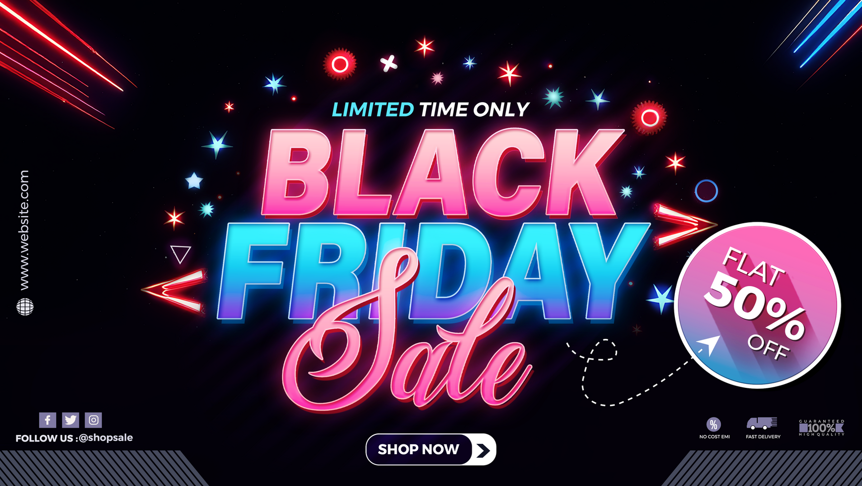 Black friday sale concept social media banner psd