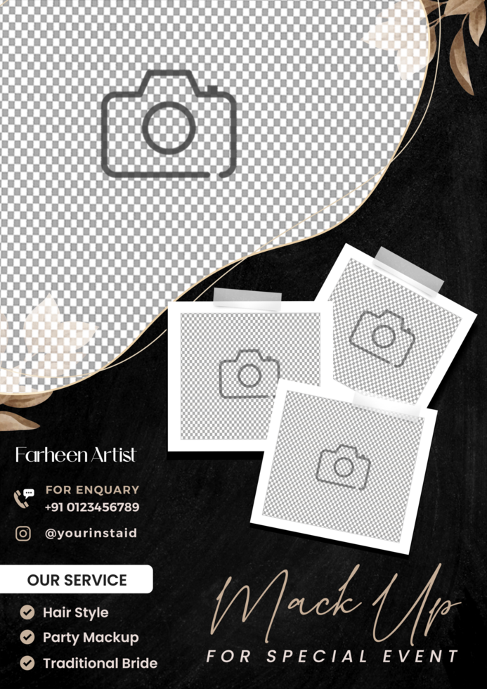 Professional Makeup artist services flyer template design psd