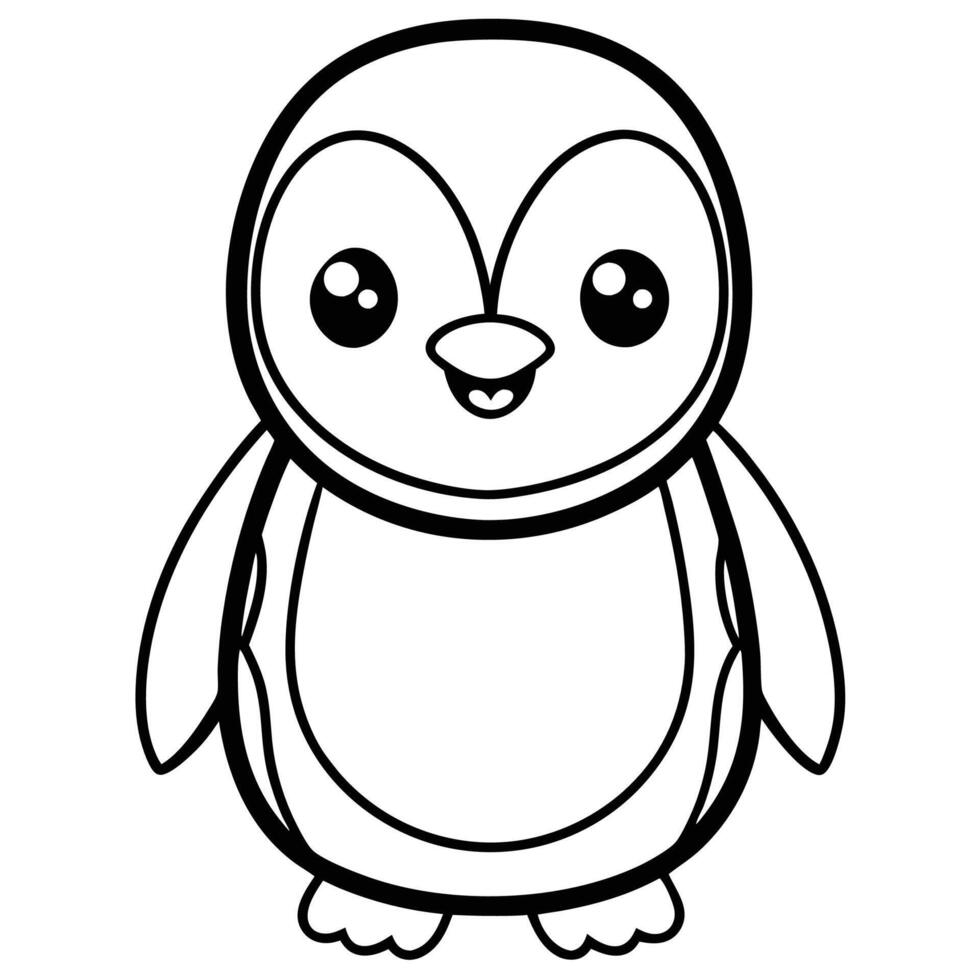penguin coloring pages for kids vector