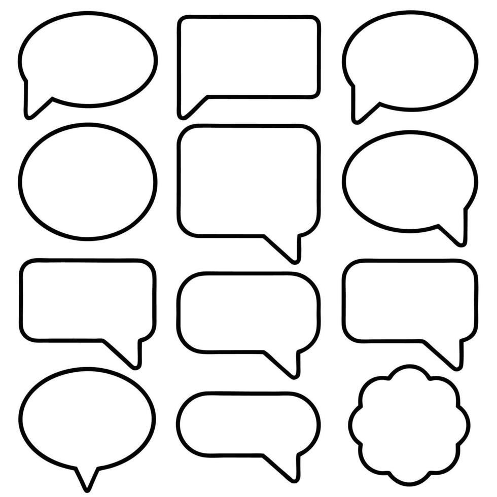 speech bubbles set of black and white speech bubbles vector