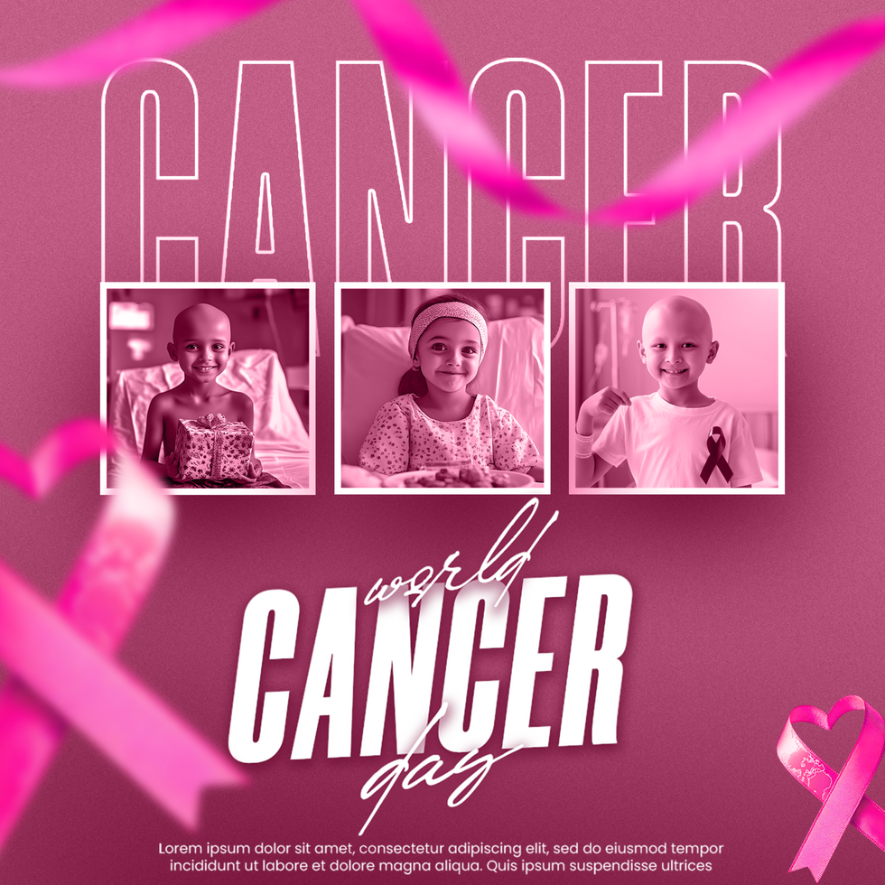 Cancer day poster template with Support and Hope Cancer Awareness background world Cancer day psd