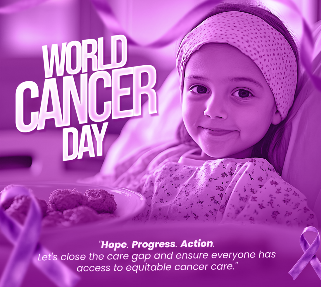 Cancer day poster template with Support and Hope Cancer Awareness background Cancer day greeting psd