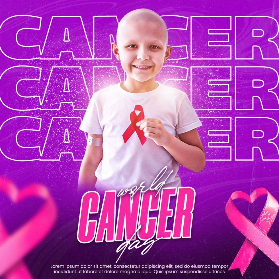Cancer day poster template with Support and Hope Cancer Awareness background Cancer day greeting psd