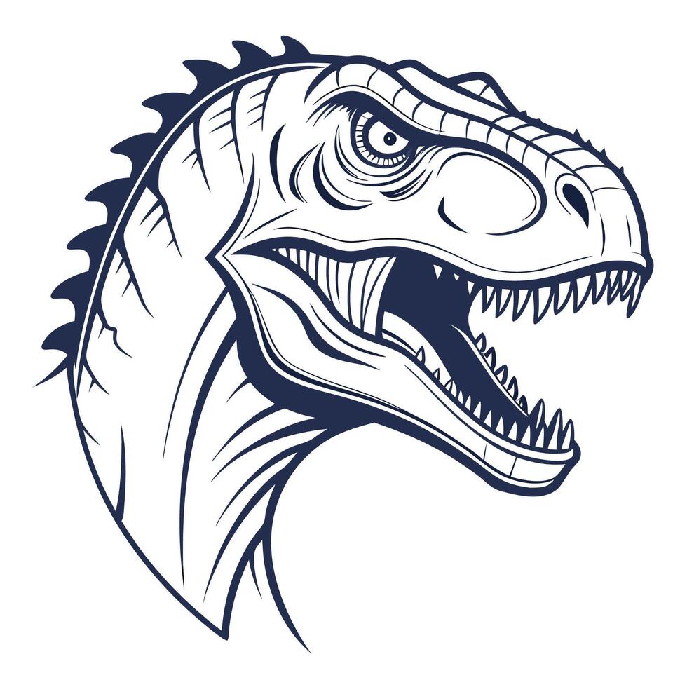 a t - rex head with a mouth open vector