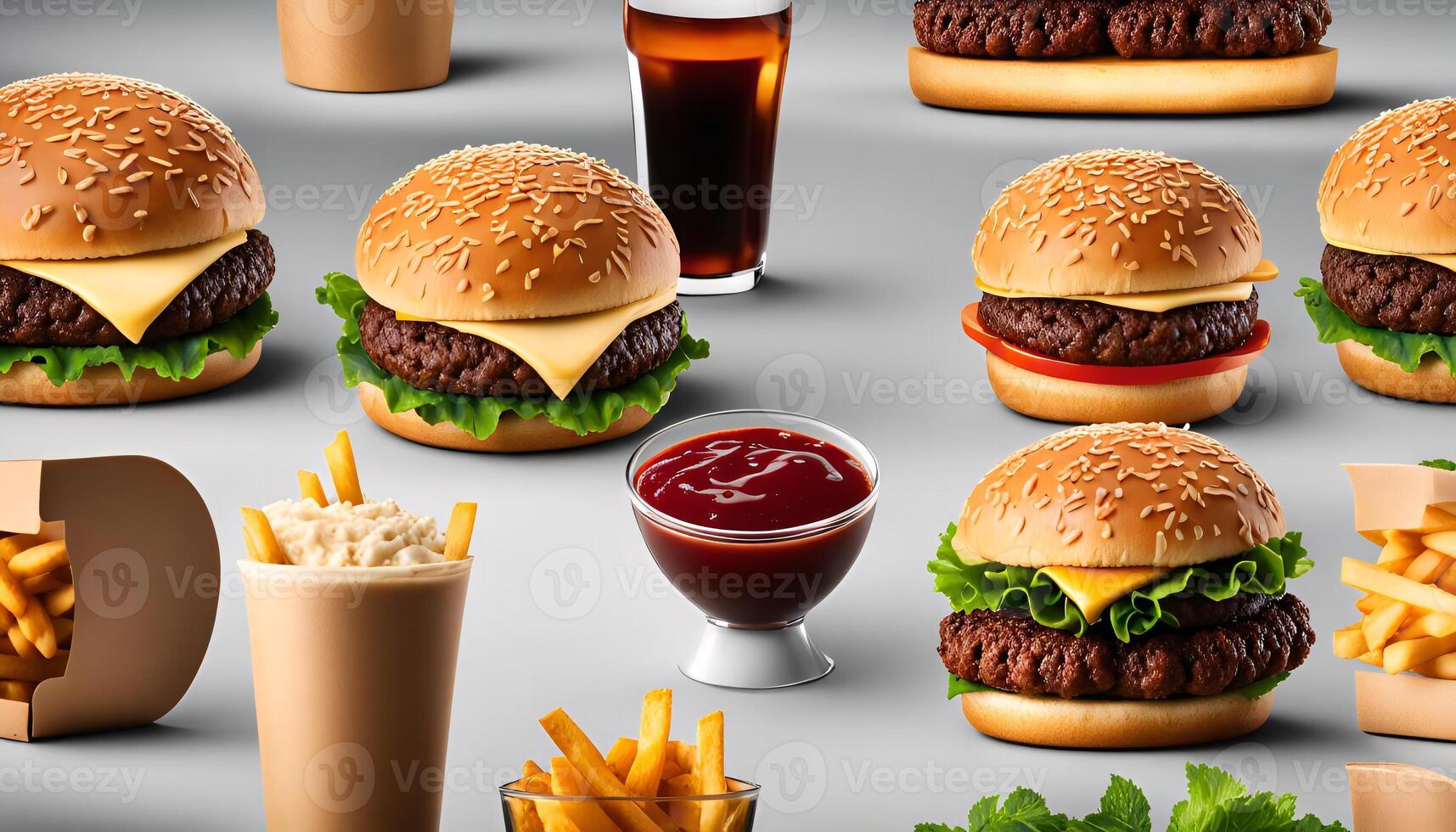 Delicious Burger Meal photo
