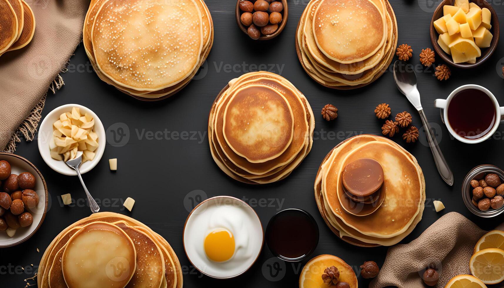 Delicious Pancakes with Various Toppings photo
