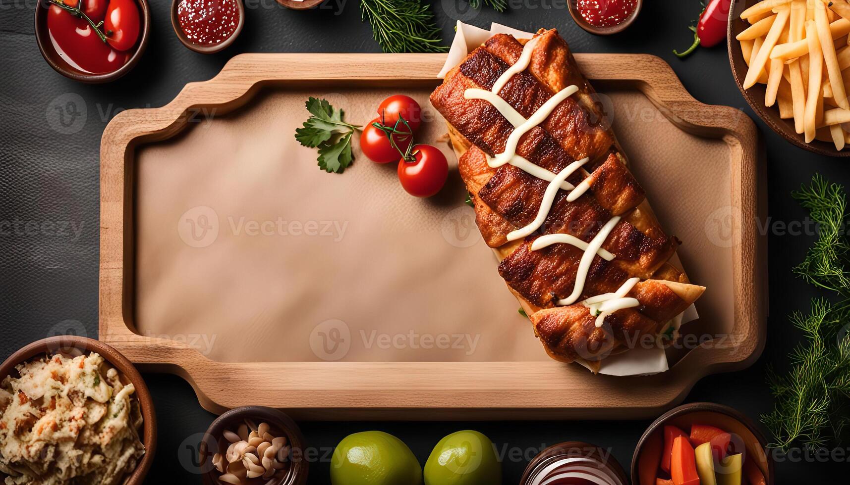 Delicious Stuffed Bread with Dips photo