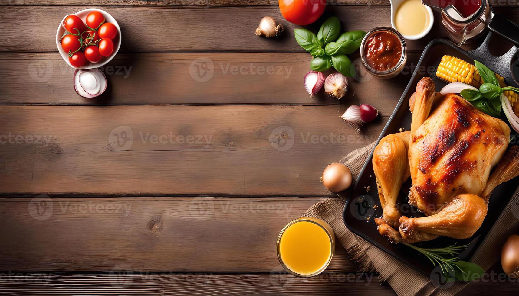 Roasted Chicken Dinner with Fresh Ingredients photo