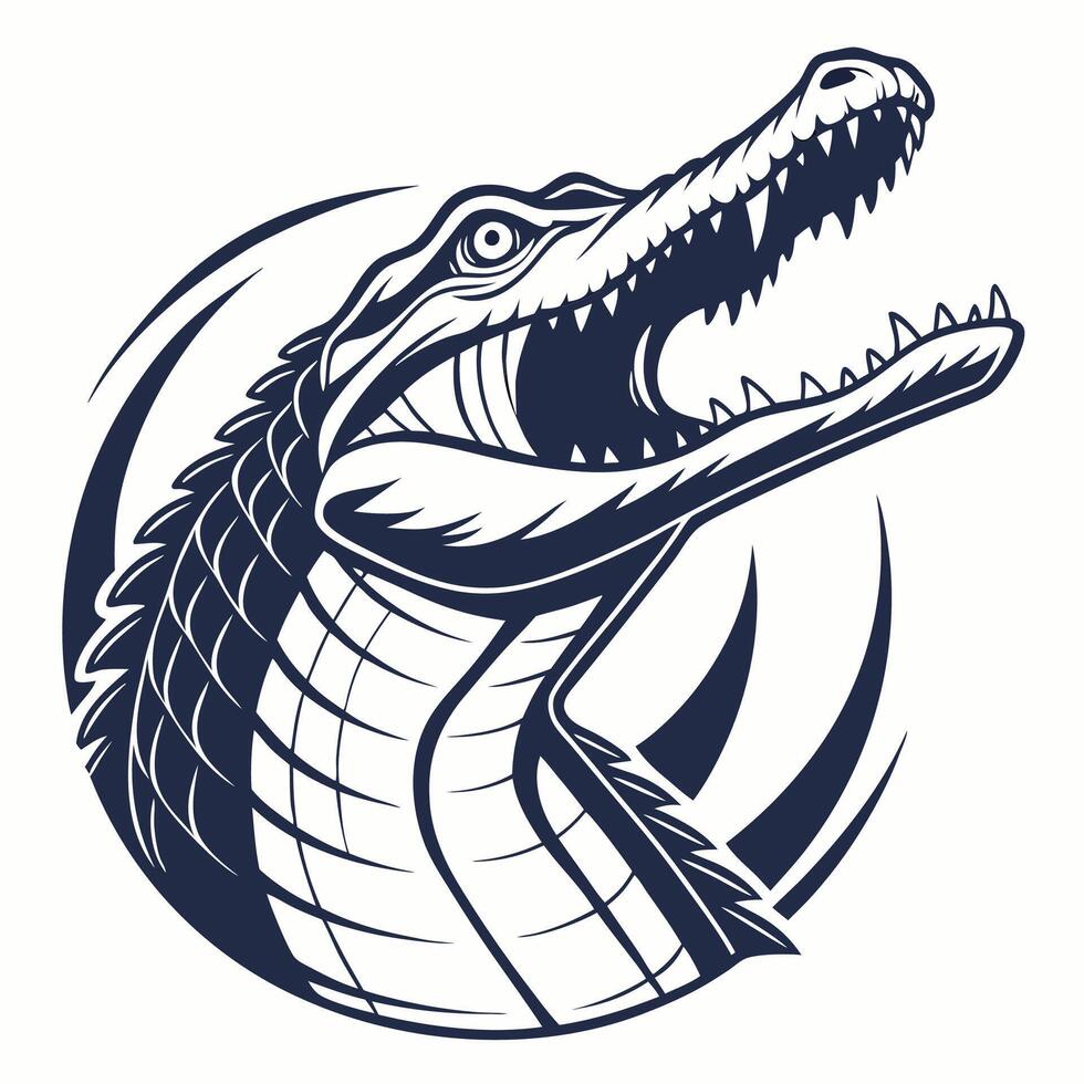 an alligator head with its mouth open vector