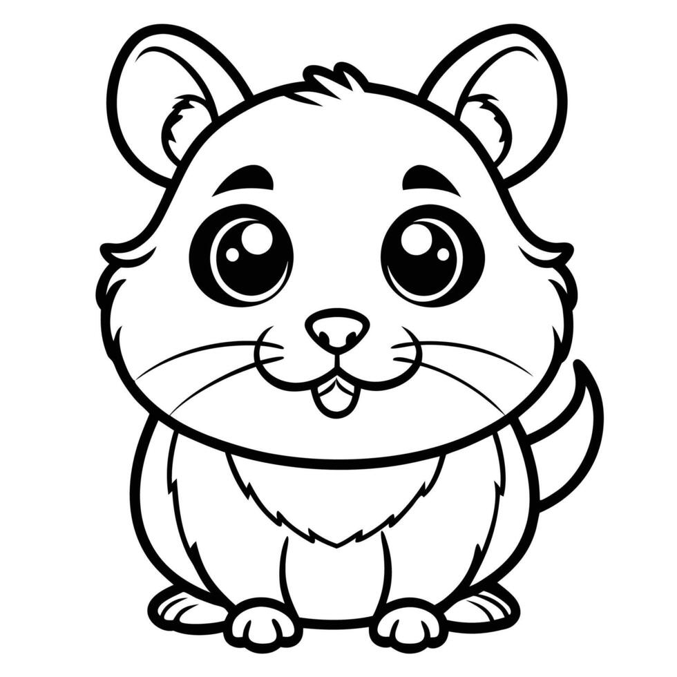 a cute hamster coloring page vector