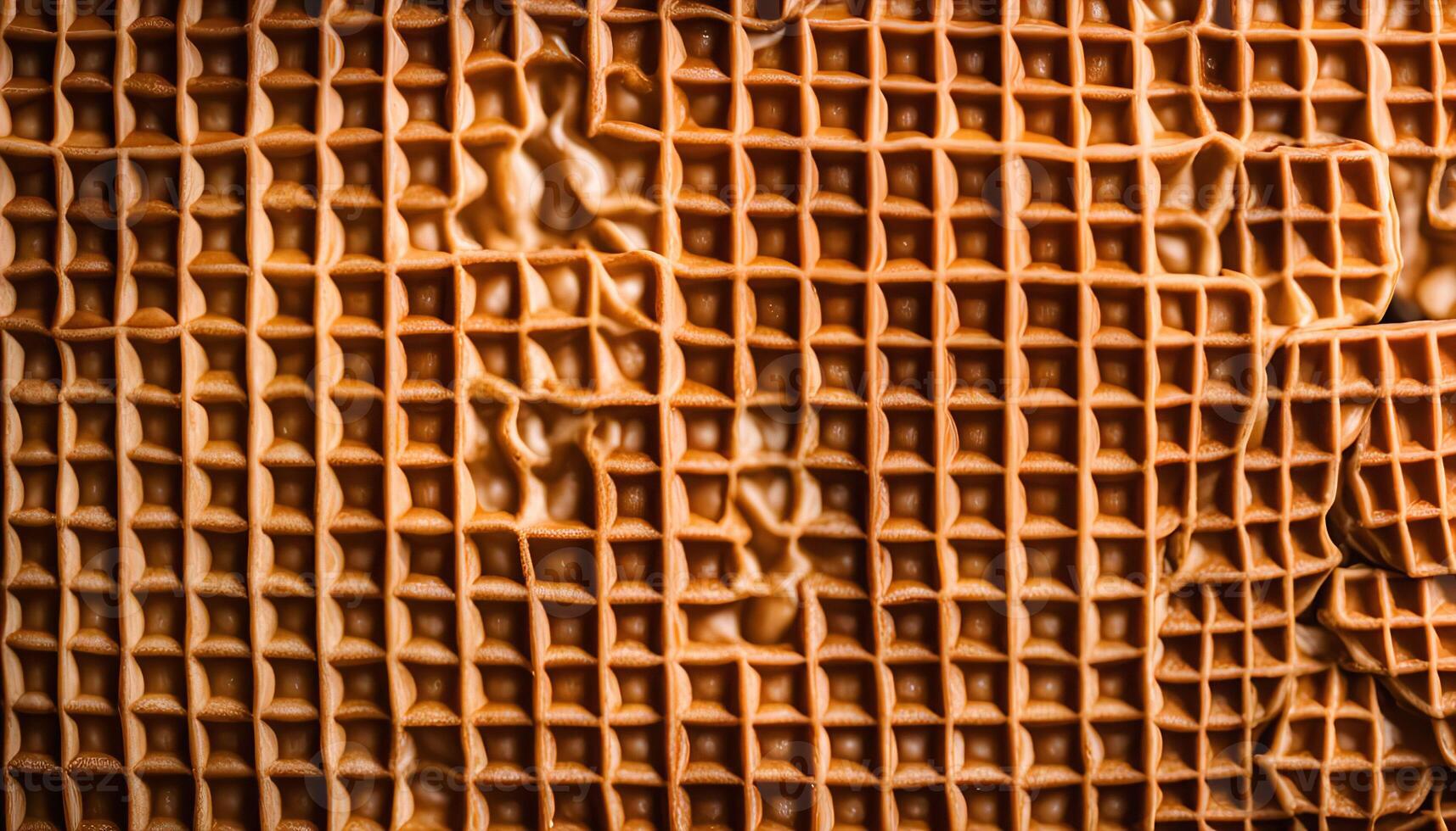 Close-up of Crispy Waffle Texture photo