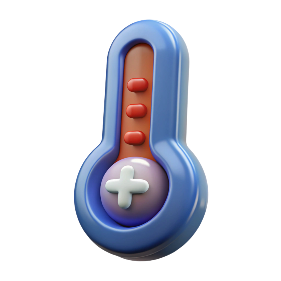 3D Render of a Cartoon Thermometer png