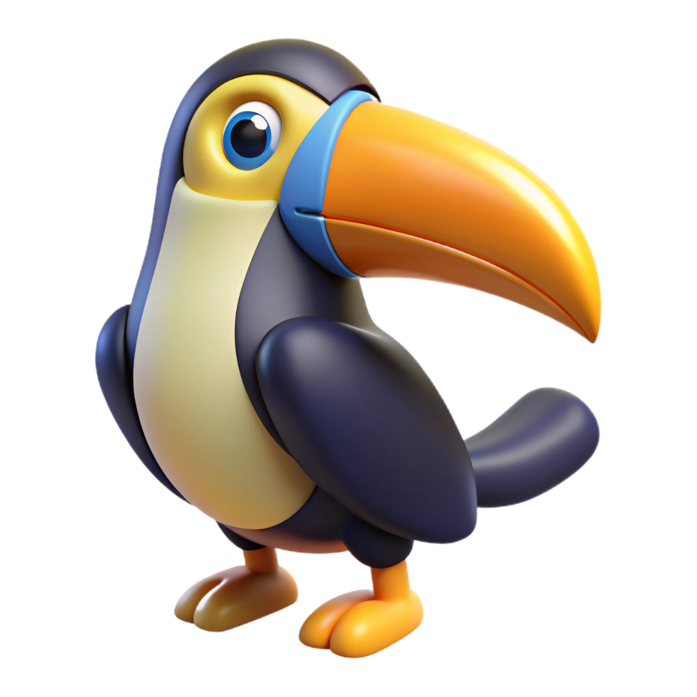 Adorable 3D Render of a Cartoon Toucan Bird png